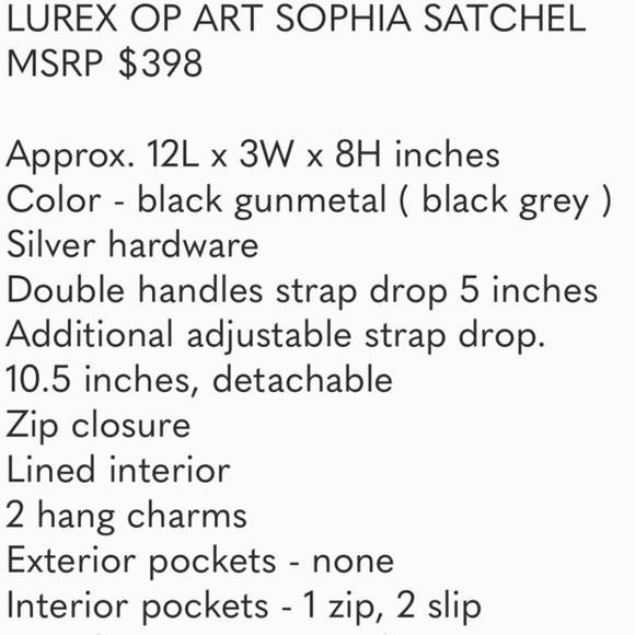 COACH NWOT 18608 GUNMETAL BLACK MADISON SIGNATURE LUREX OP ART SOPHIA MS… - Picture 10 of 11